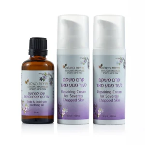 סבוריאה בפנים הקלה בעור מגורה ואדמומי ערכה טיפולית